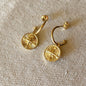 GoldFi 18k Gold Filled C Hoops With Dainty Compass Charm