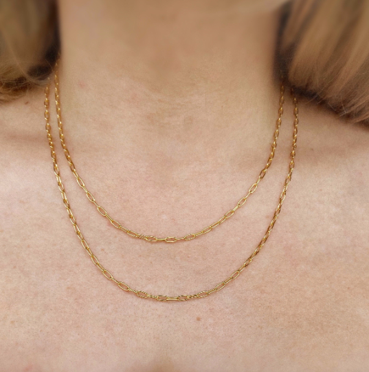 18k Gold Filled Cable Link Chain 2.5mm Thick And Sizes in 18", 20", 24", 27" Gold Chain Component