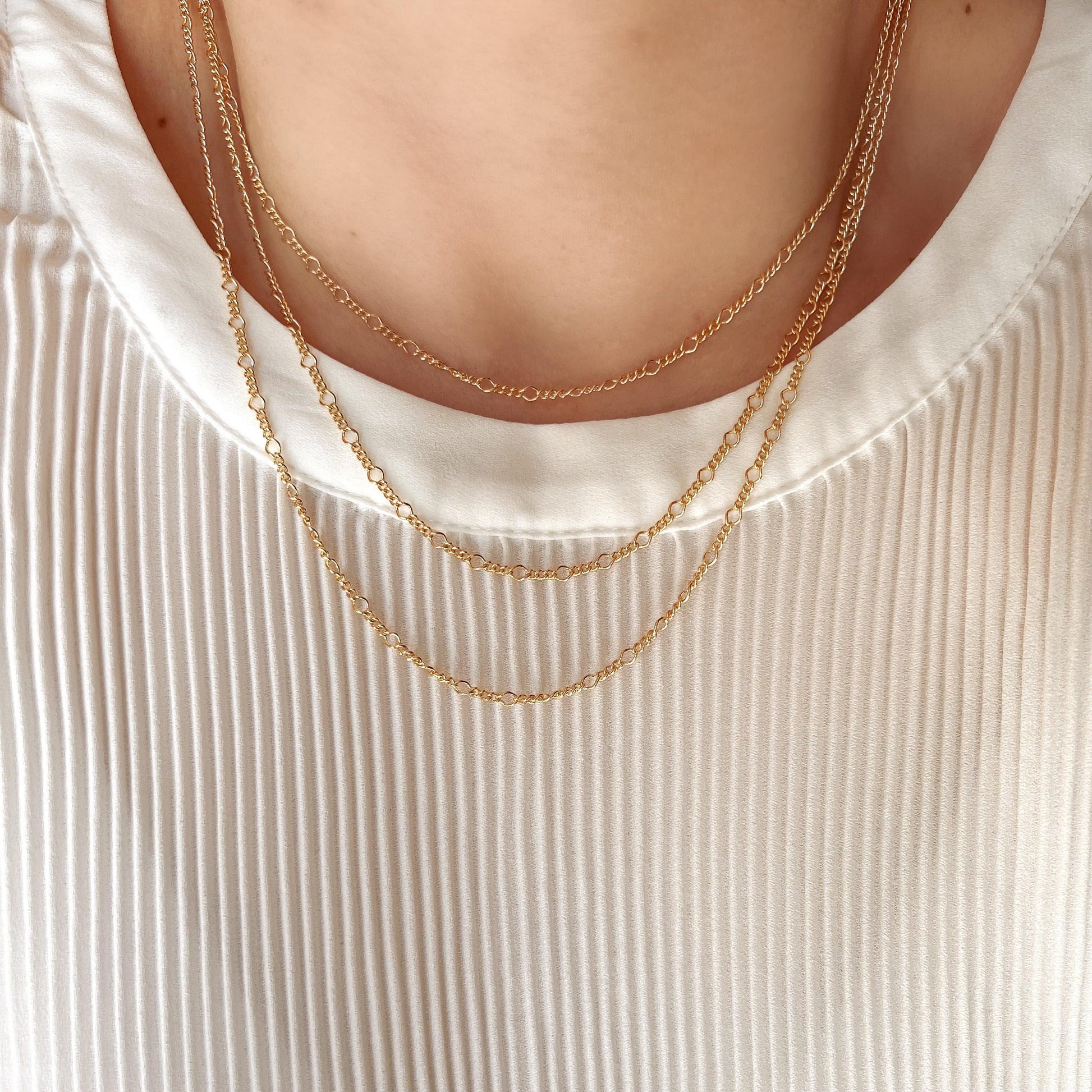 GoldFi 18k Gold Filled Chain Rounded Figaro Style