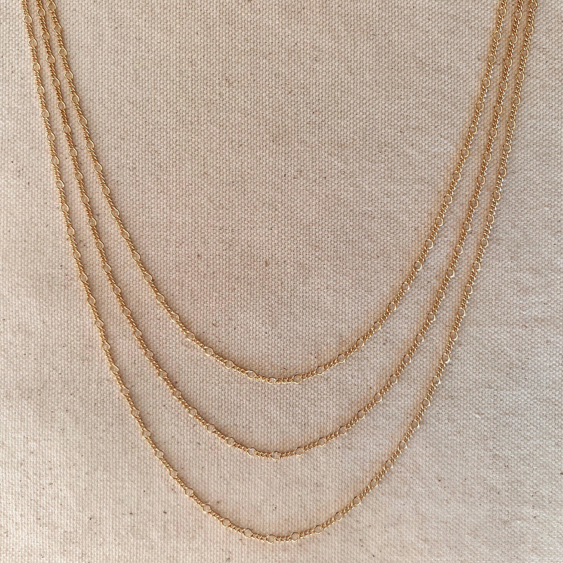 GoldFi 18k Gold Filled Chain Rounded Figaro Style