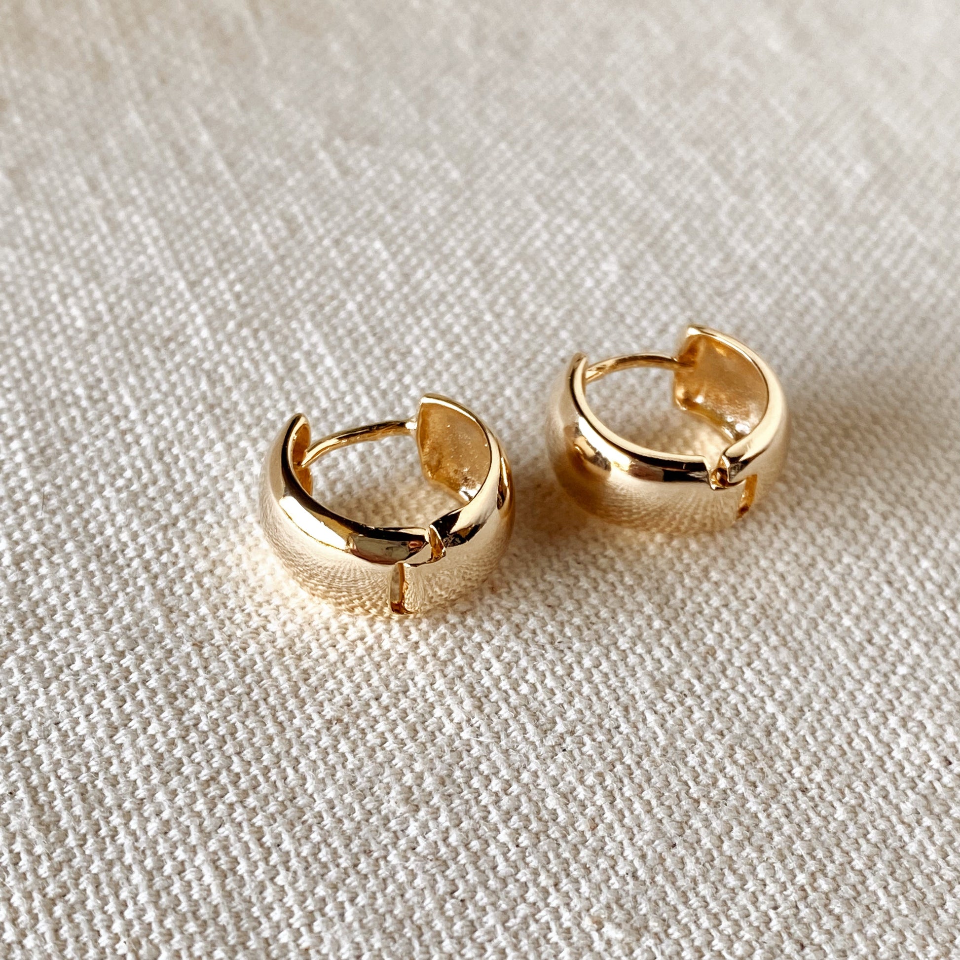 GoldFi 18k Gold Filled Chunky Clicker Earrings