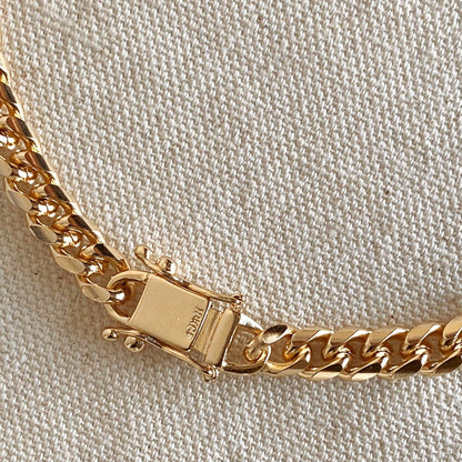 GoldFi 18k Gold Filled Chunky Cuban Necklace Featuring Box Lock Clasp