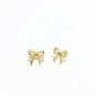 GoldFi 18k Gold Filled Circle Plate Earrings Featuring 5 Cubic Zirconia Flower Shape, Heart Stud, Bow Stud