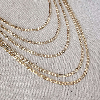 GoldFi 18k Gold Filled Classic Figaro Chain Necklace