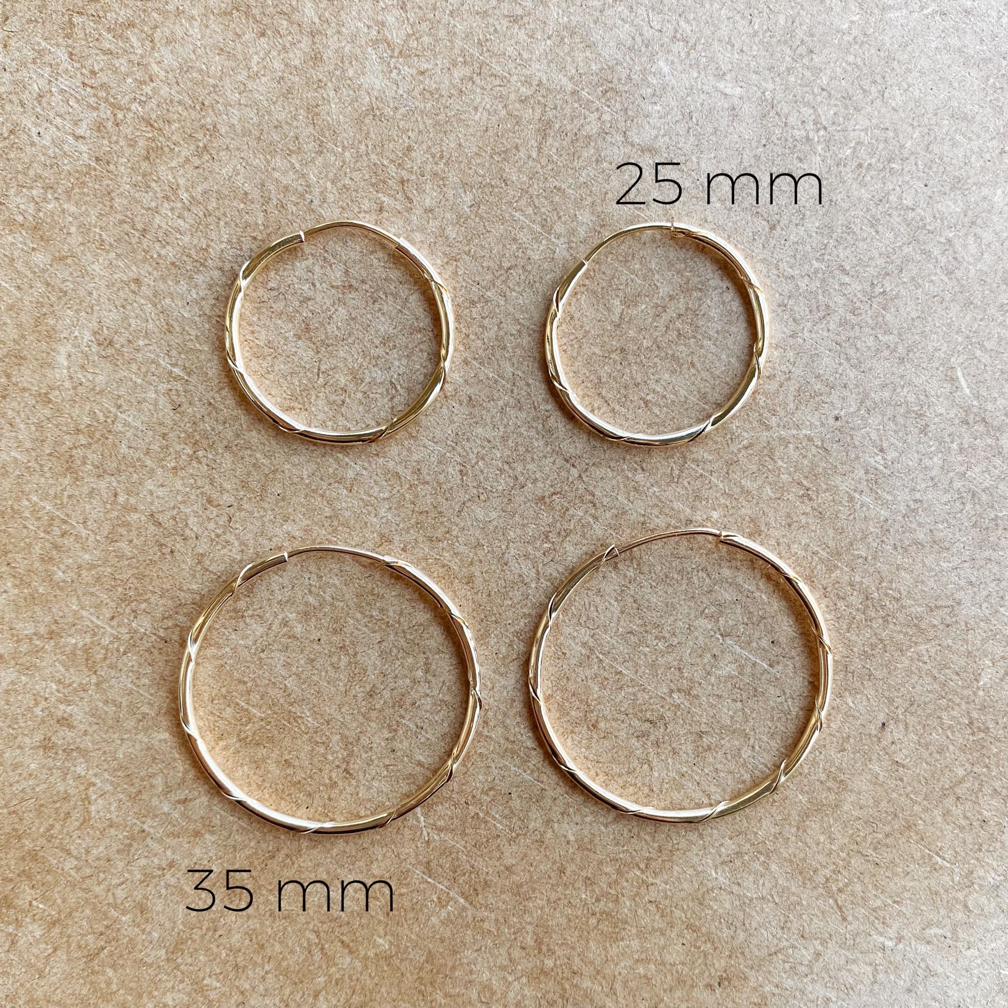 Gold ^ Silver Endless Hoop Earrings popular 35mm