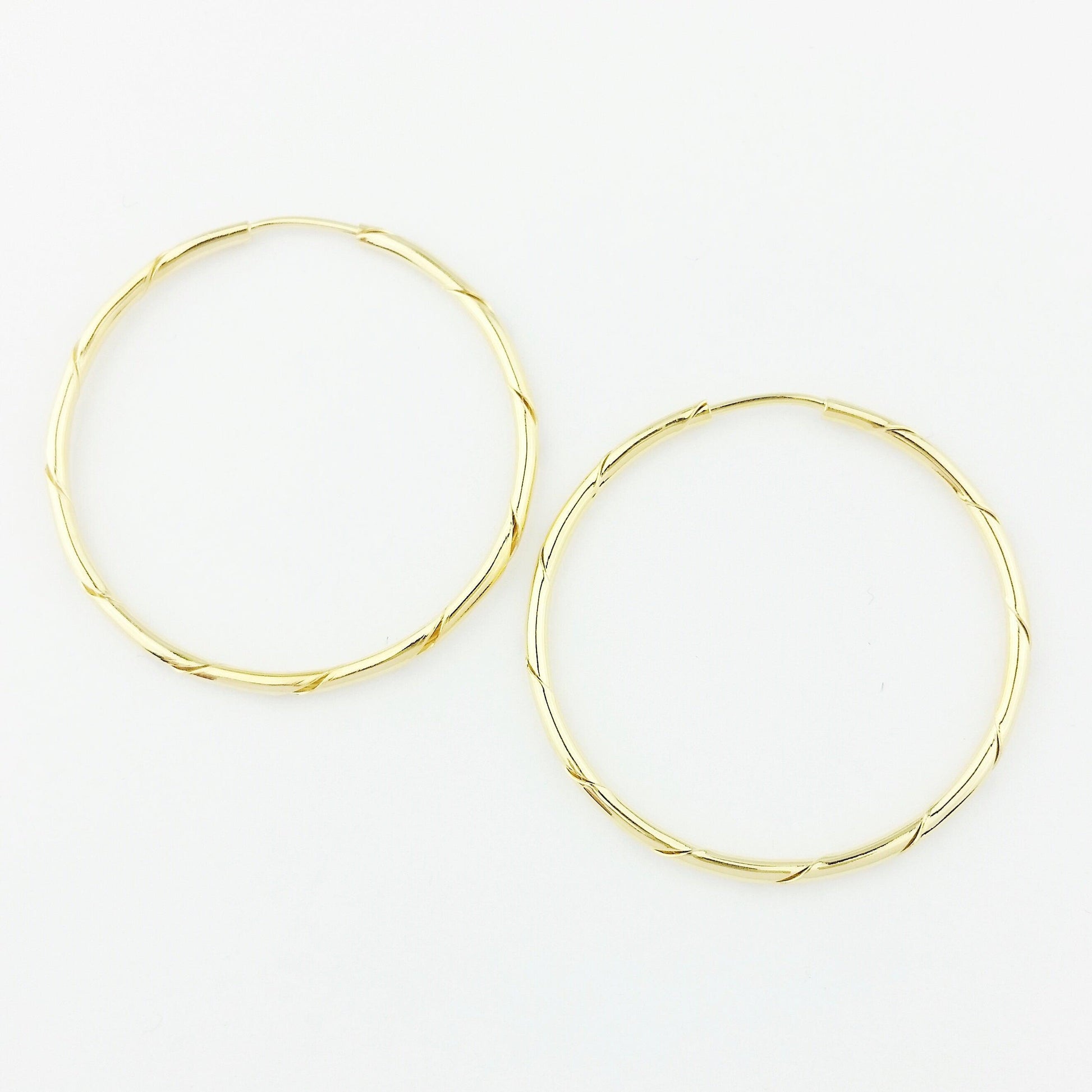 GoldFi 18k Gold Filled Continuous Twisted Tube Hoop Earrings Endless Style