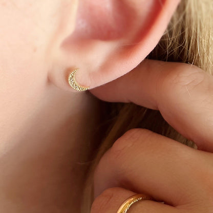 GoldFi 18k Gold Filled Crescent Moon Studs