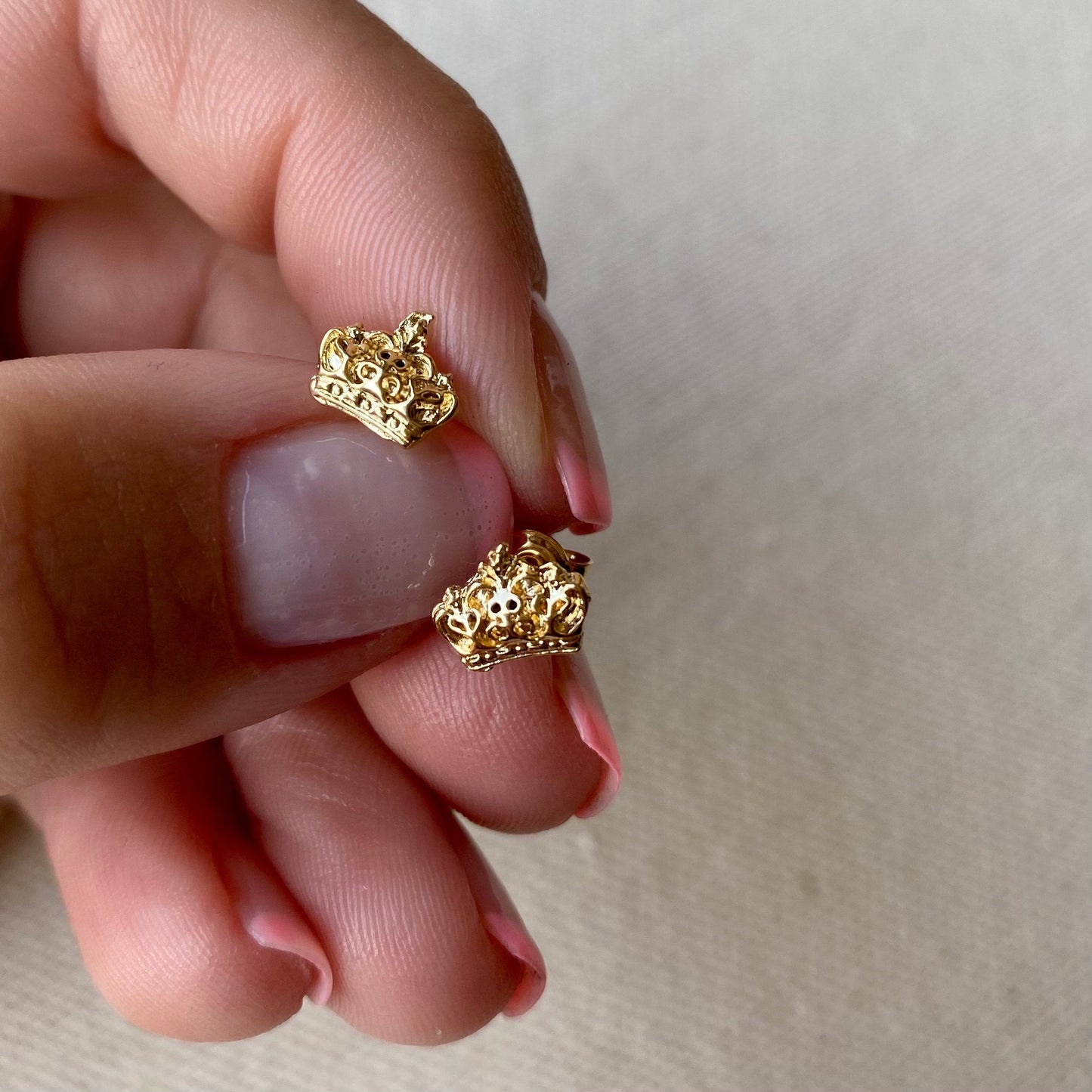 GoldFi 18k Gold Filled Crown Stud Earrings