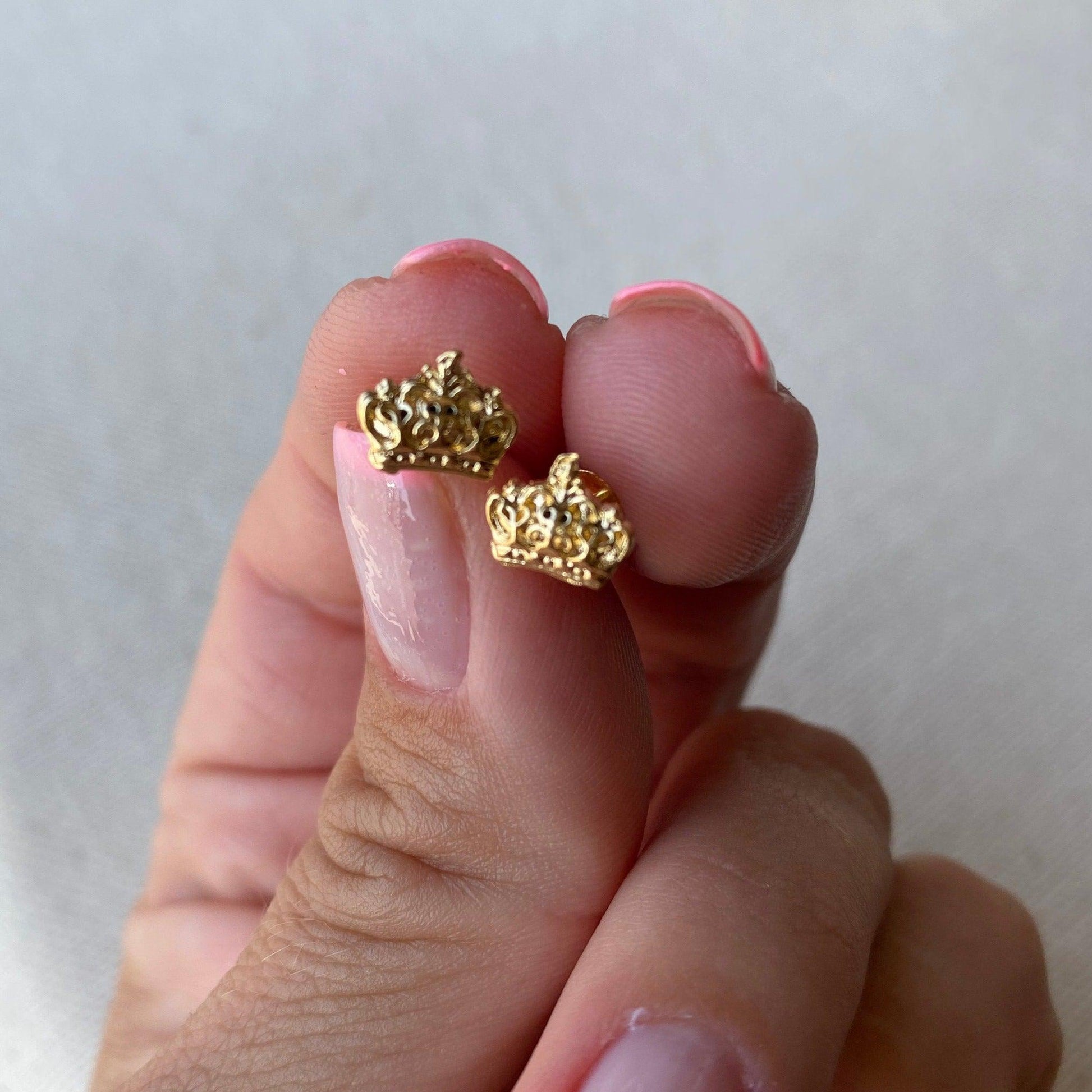 GoldFi 18k Gold Filled Crown Stud Earrings
