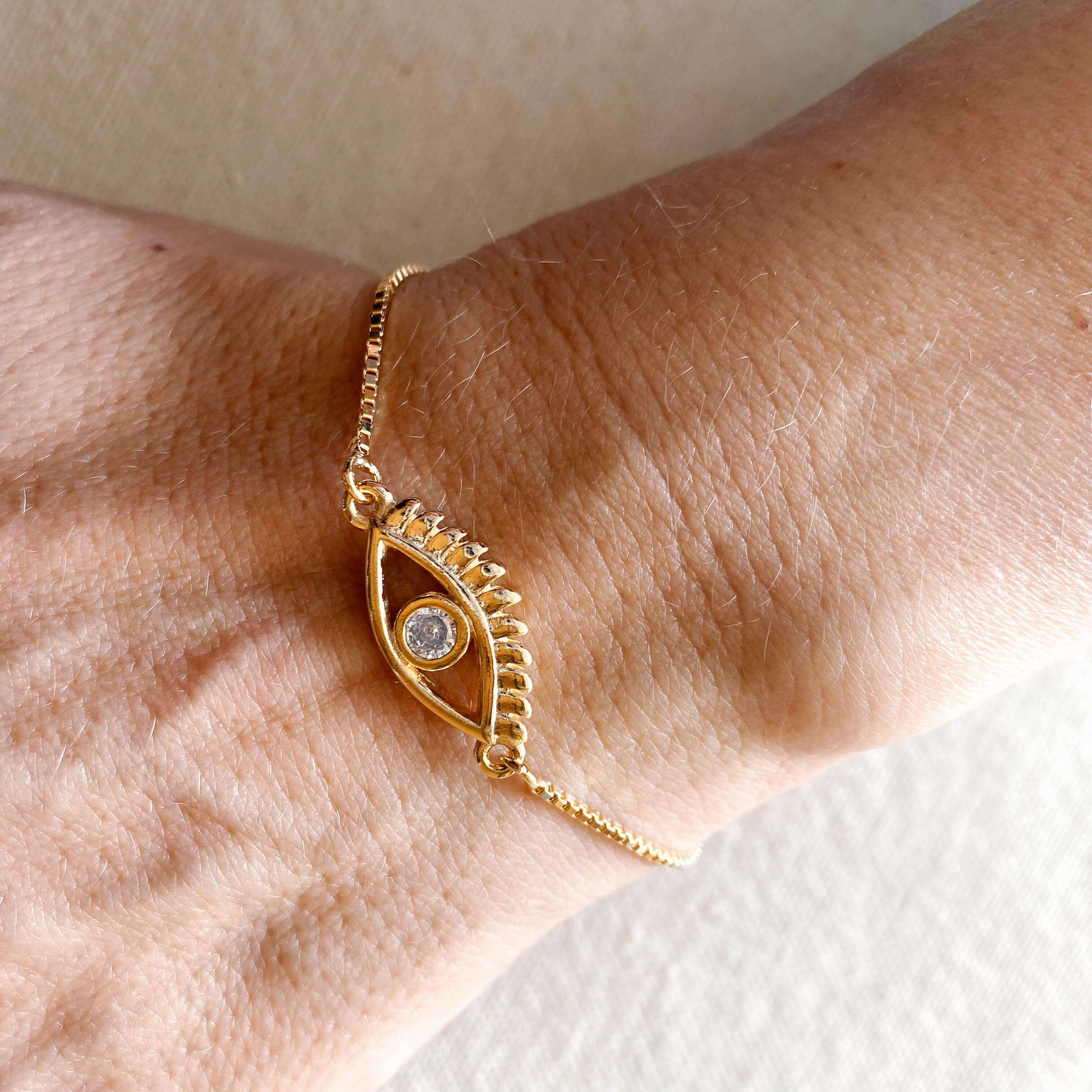 18k gold evil store eye bracelet