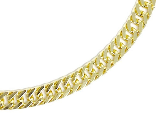 GoldFi 18k Gold Filled Double Cuban Link or Curb Chain 4.0mm Thickness Anklet
