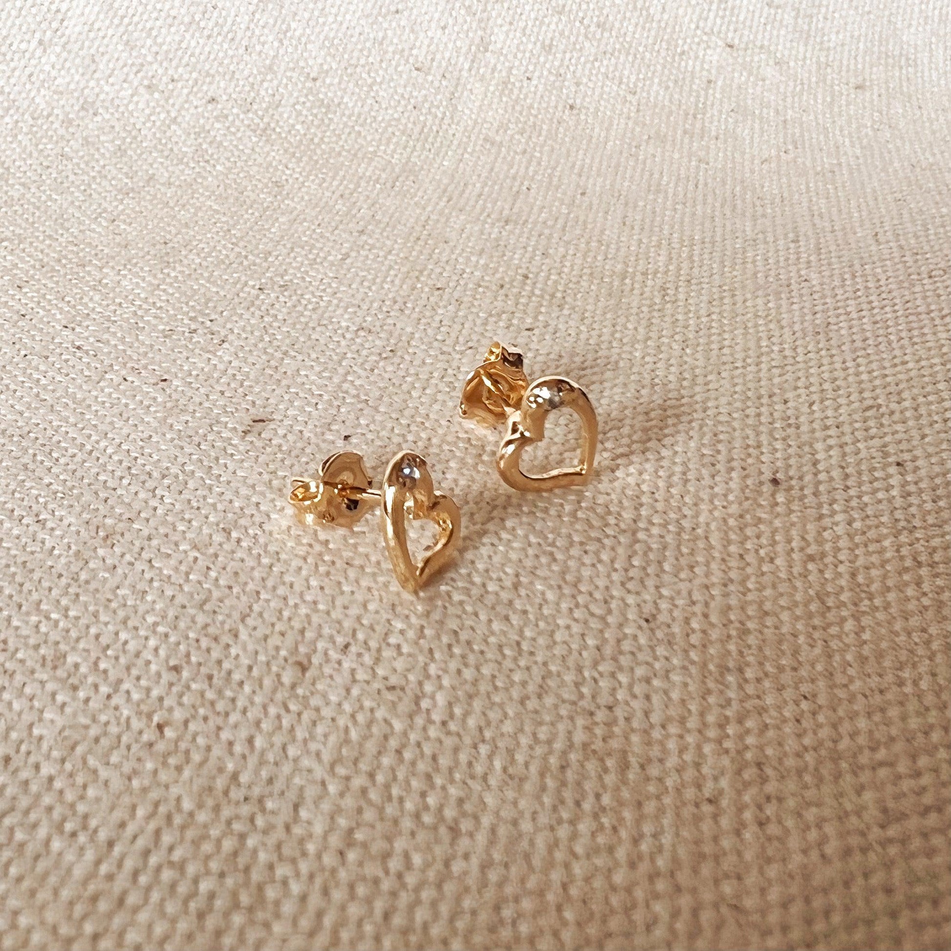 GoldFi 18k Gold Filled Dainty Heart Studs Earrings