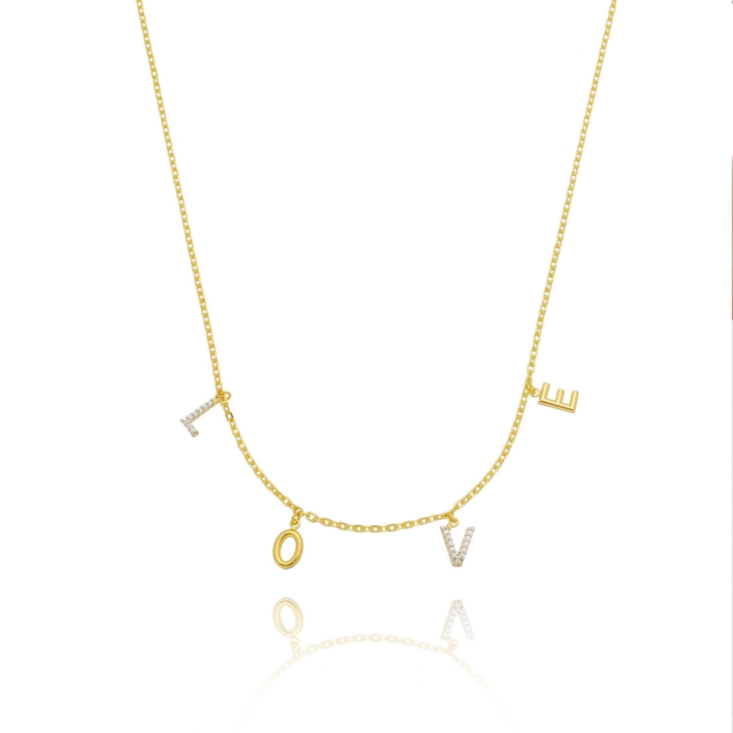 GoldFi 18k Gold Filled Dainty Love Letters Necklace