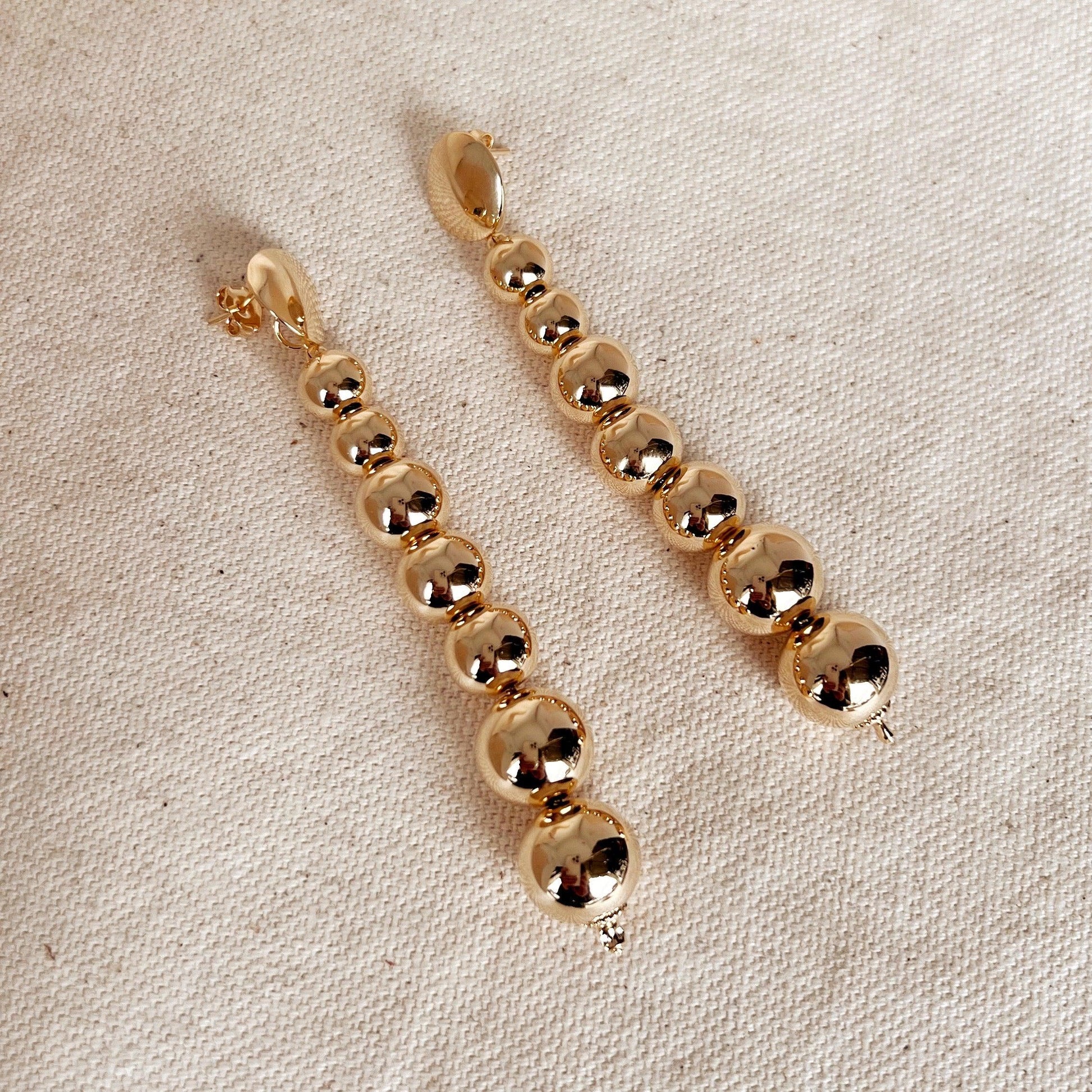 GoldFi 18k Gold Filled Dangling Gradient Beads Earrings
