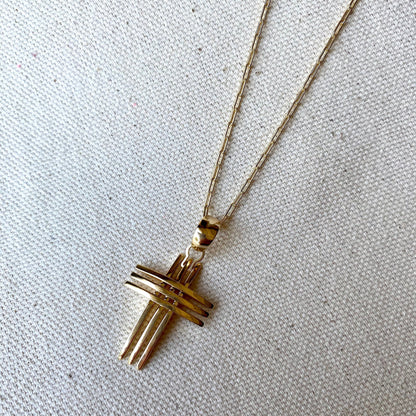 GoldFi 18k Gold Filled Deluxe Unisex Cross Pendant