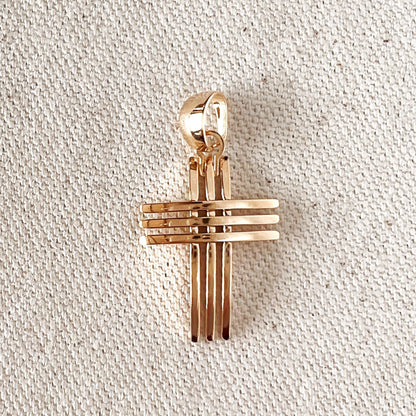 GoldFi 18k Gold Filled Deluxe Unisex Cross Pendant