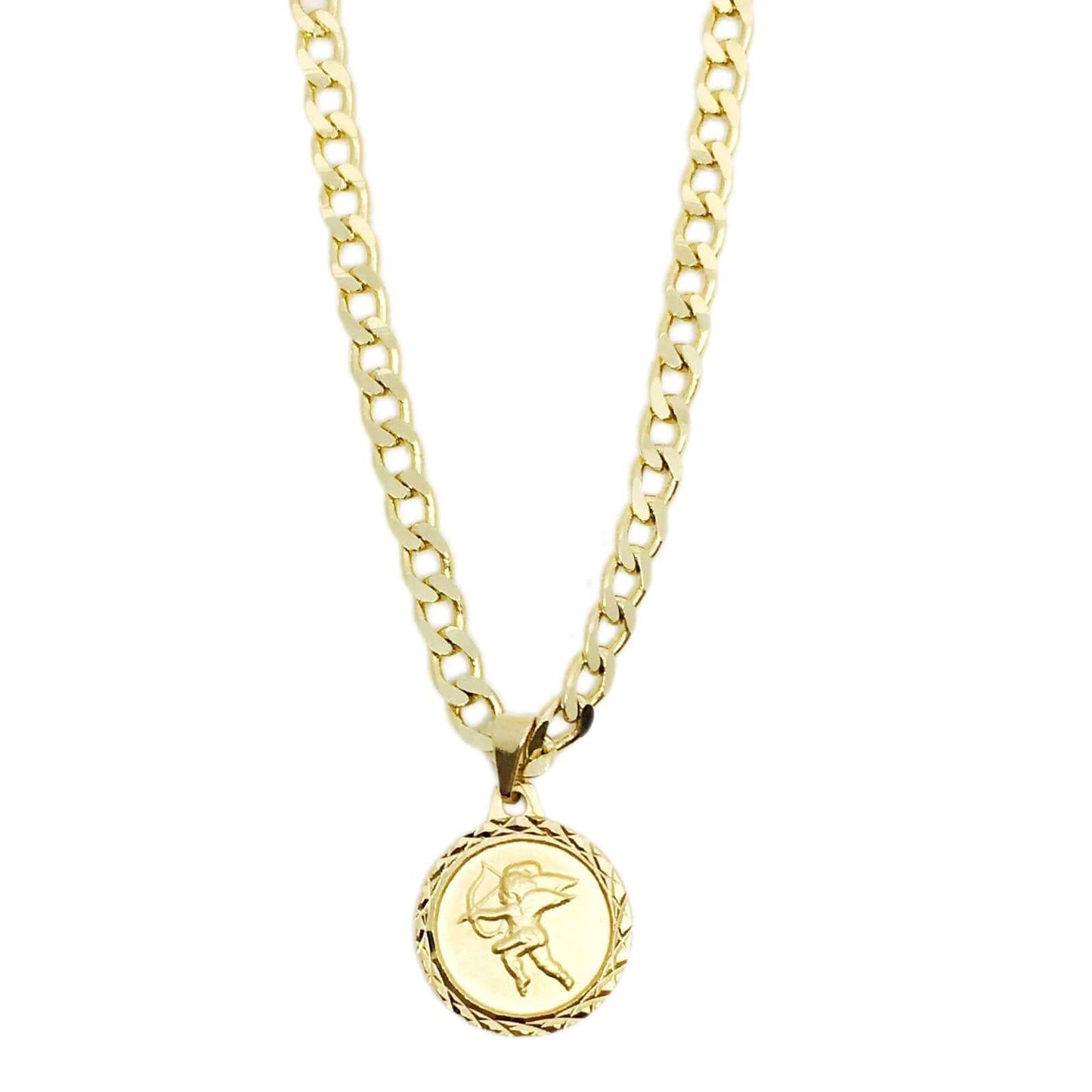 GoldFi 18k Gold Filled Diamond Cut Cupid Necklace