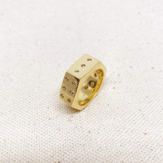 GoldFi 18k Gold Filled Dice Ring For Wholesale and Jewelry Supplies