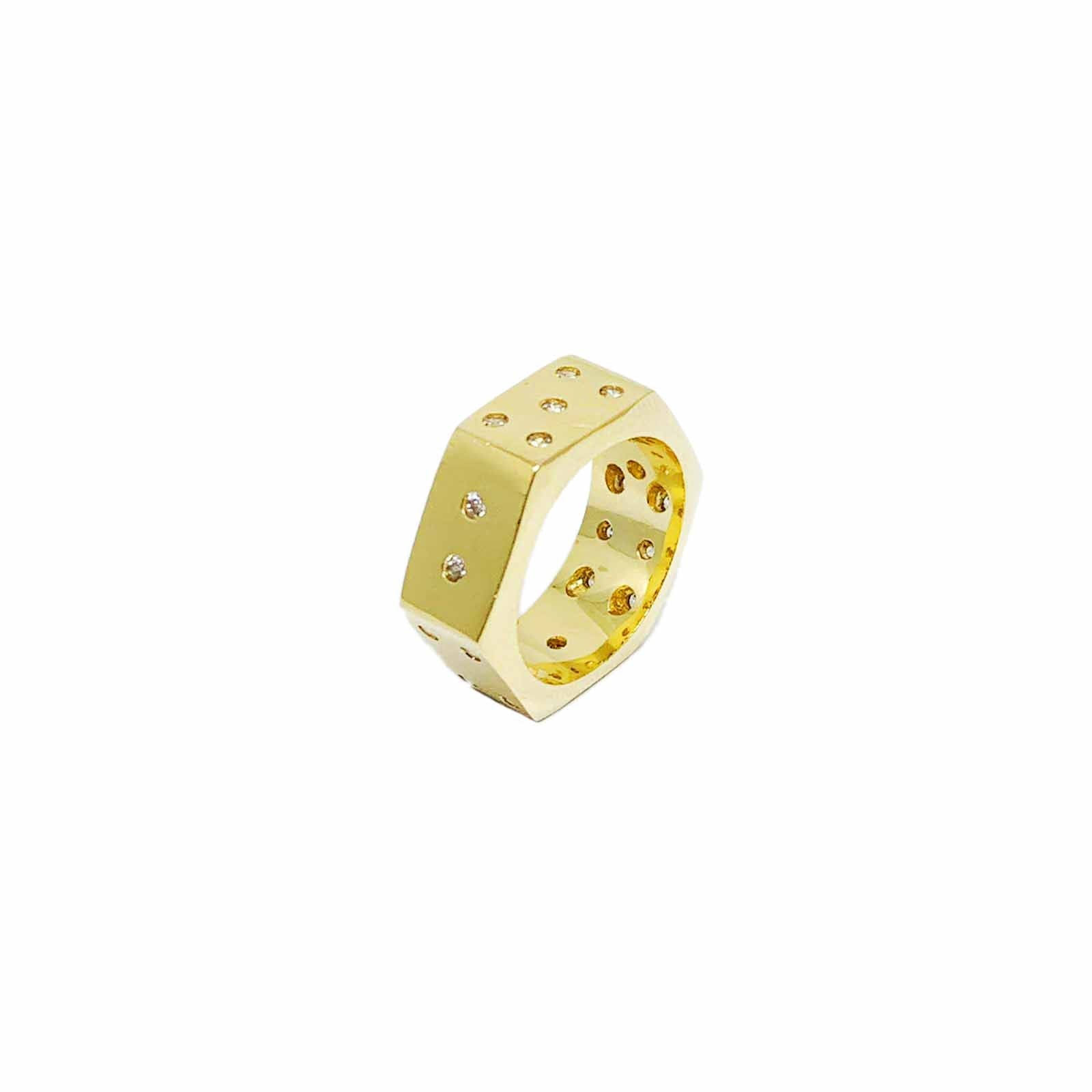 GoldFi 18k Gold Filled Dice Ring For Wholesale and Jewelry Supplies