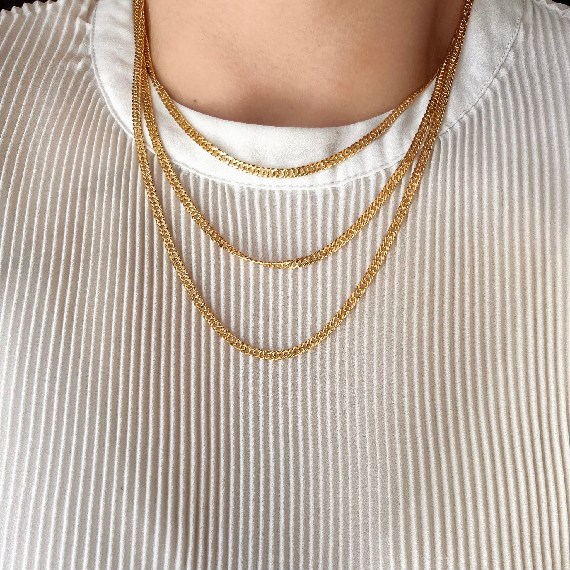 GoldFi 18k Gold Filled Double Curb Chain - Cuban