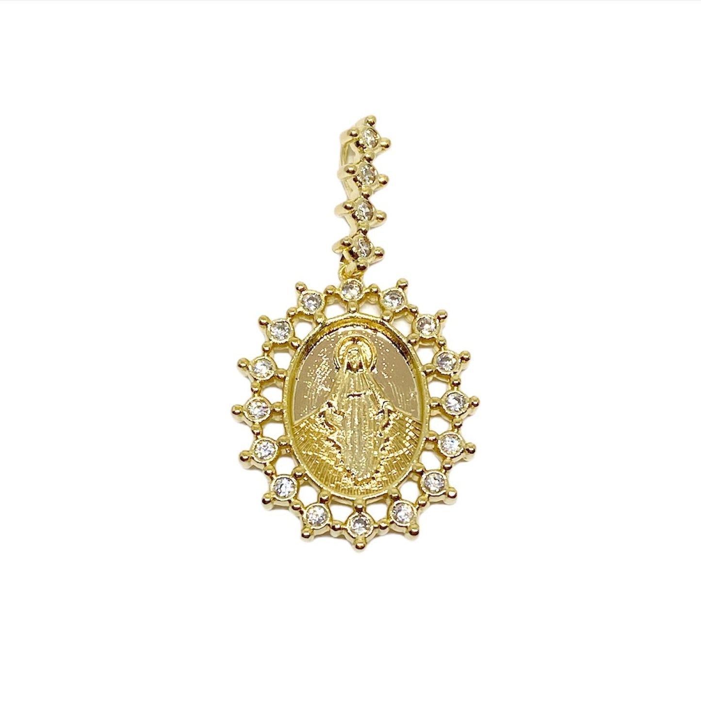 GoldFi 18k Gold Filled Double Sided Lady Mother of Grace Pendant