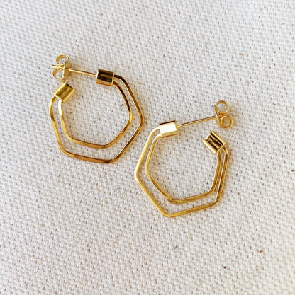 GoldFi 18k Gold Filled Double Thread Hoop Earrings