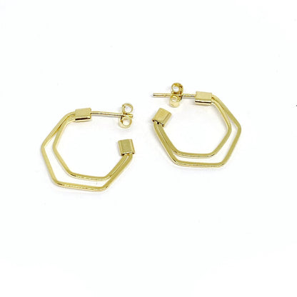 GoldFi 18k Gold Filled Double Thread Hoop Earrings