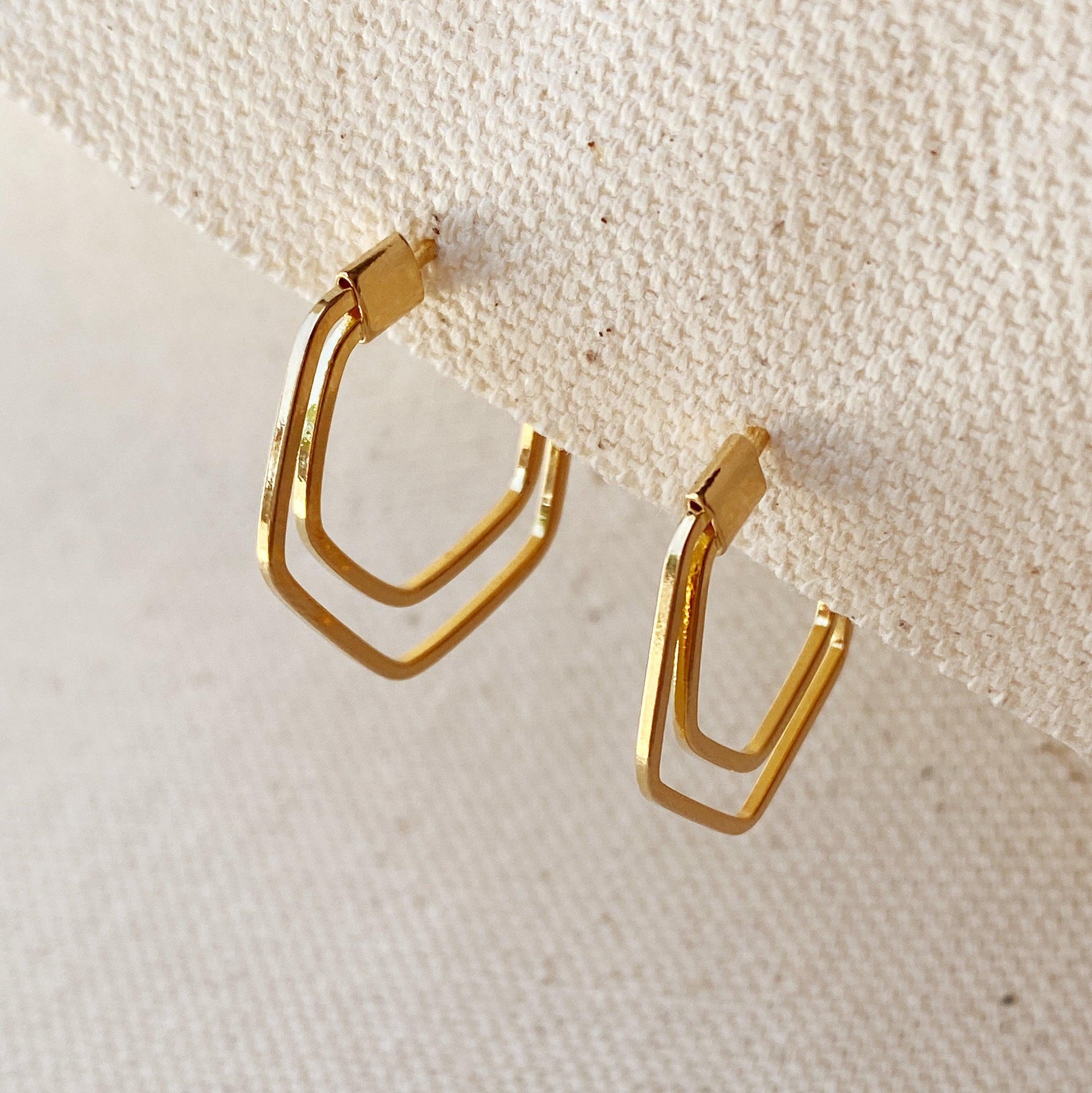 GoldFi 18k Gold Filled Double Thread Hoop Earrings