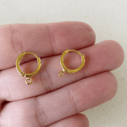 GoldFi 18k Gold Filled Earrings, Plain Leverback Finding, Gold Earring Hoops, Ear Wire, Jewelry Making Parts