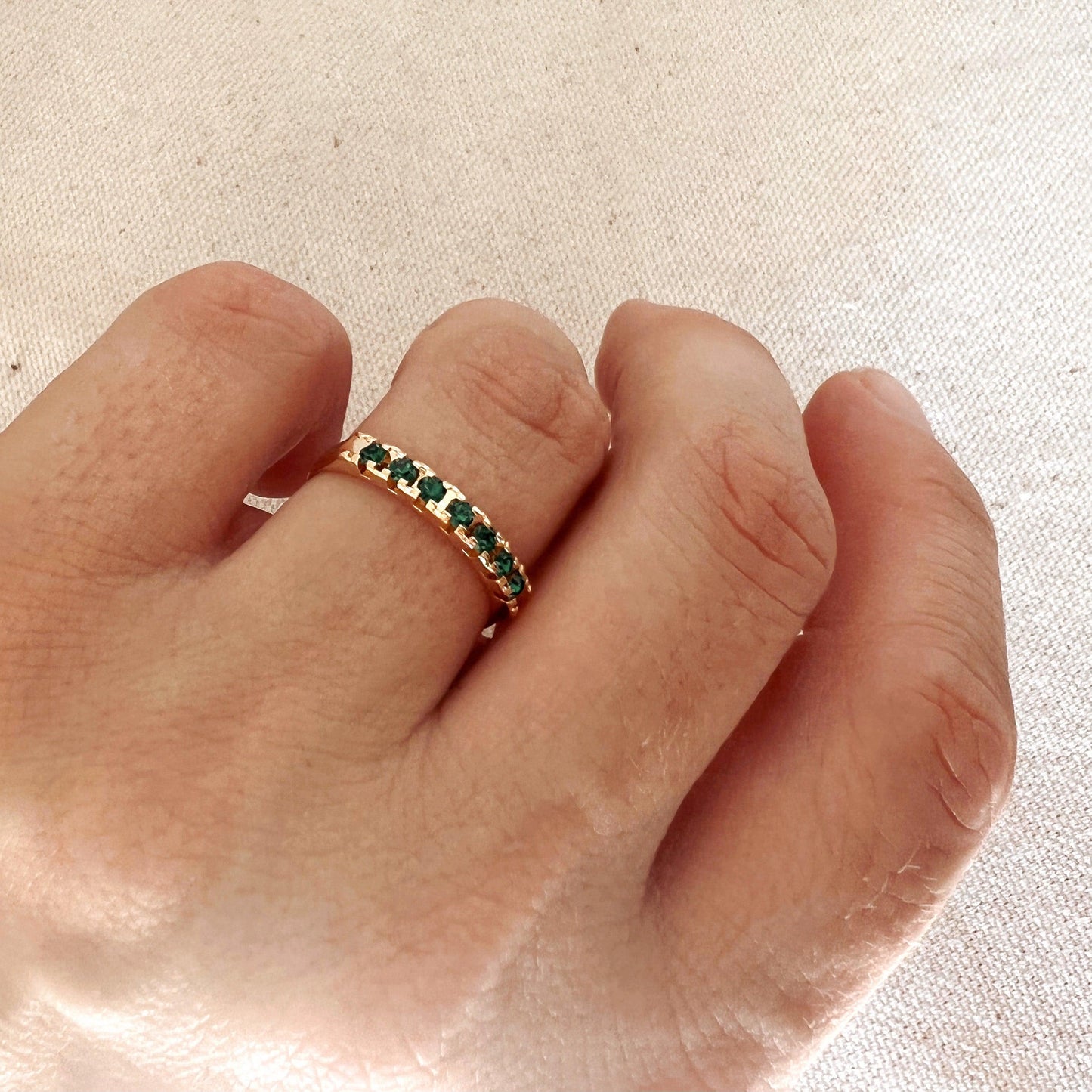 GoldFi 18k Gold Filled Emerald Crystals Ring