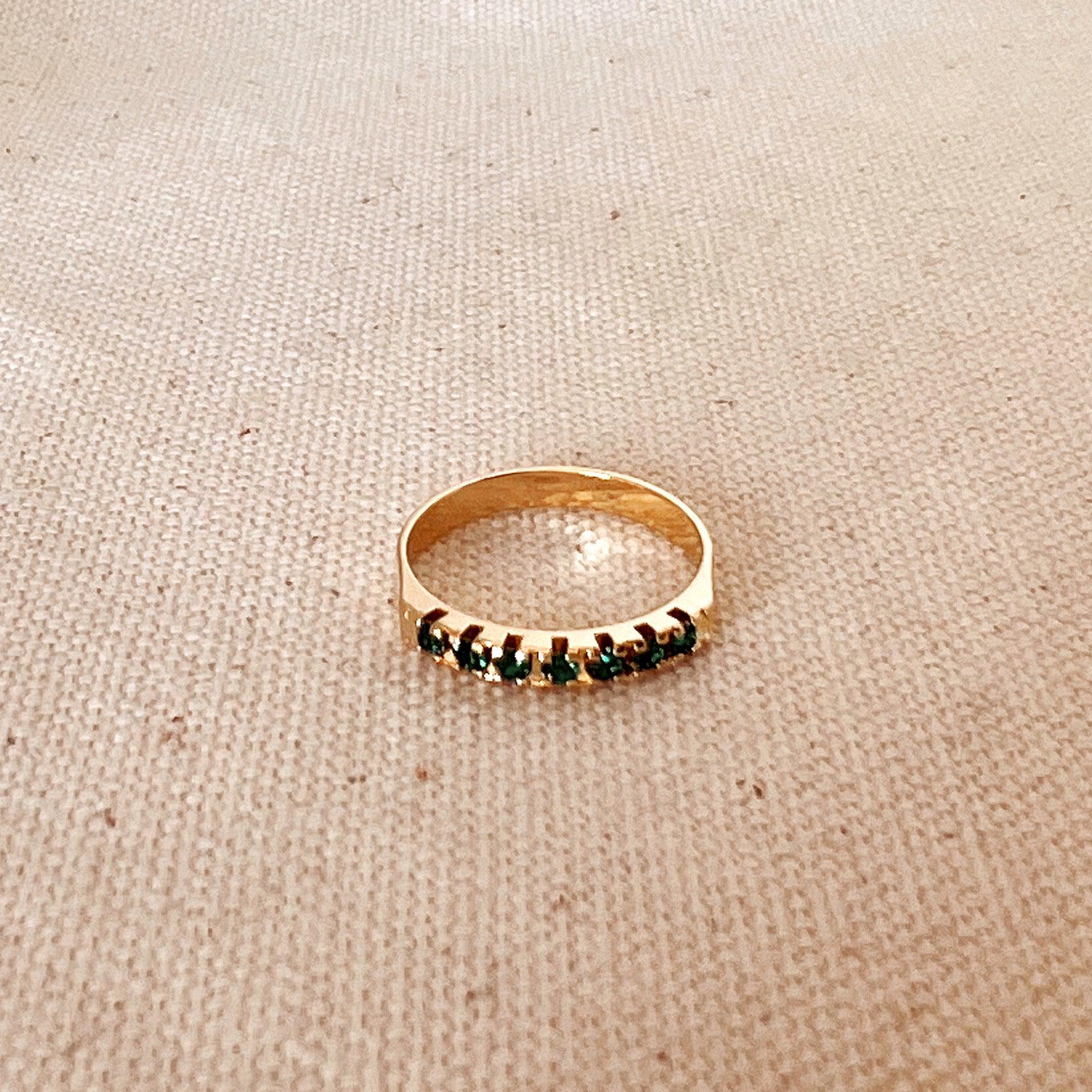 GoldFi 18k Gold Filled Emerald Crystals Ring