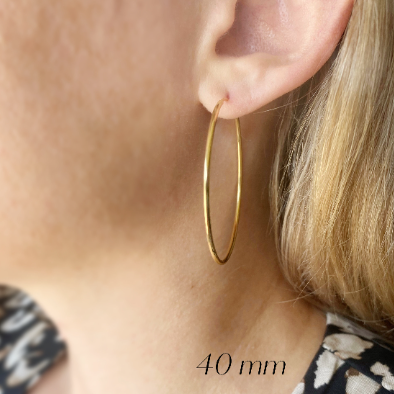 10K Yellow Gold Rectangular Bamboo Hoop Earrings 50mm-60mm | eBay