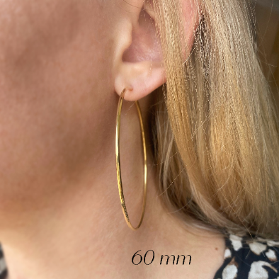 GoldFi 18k Gold Filled Endless Hoop Earrings 20mm, 30mm, 40mm, 50mm, 60mm 70mm