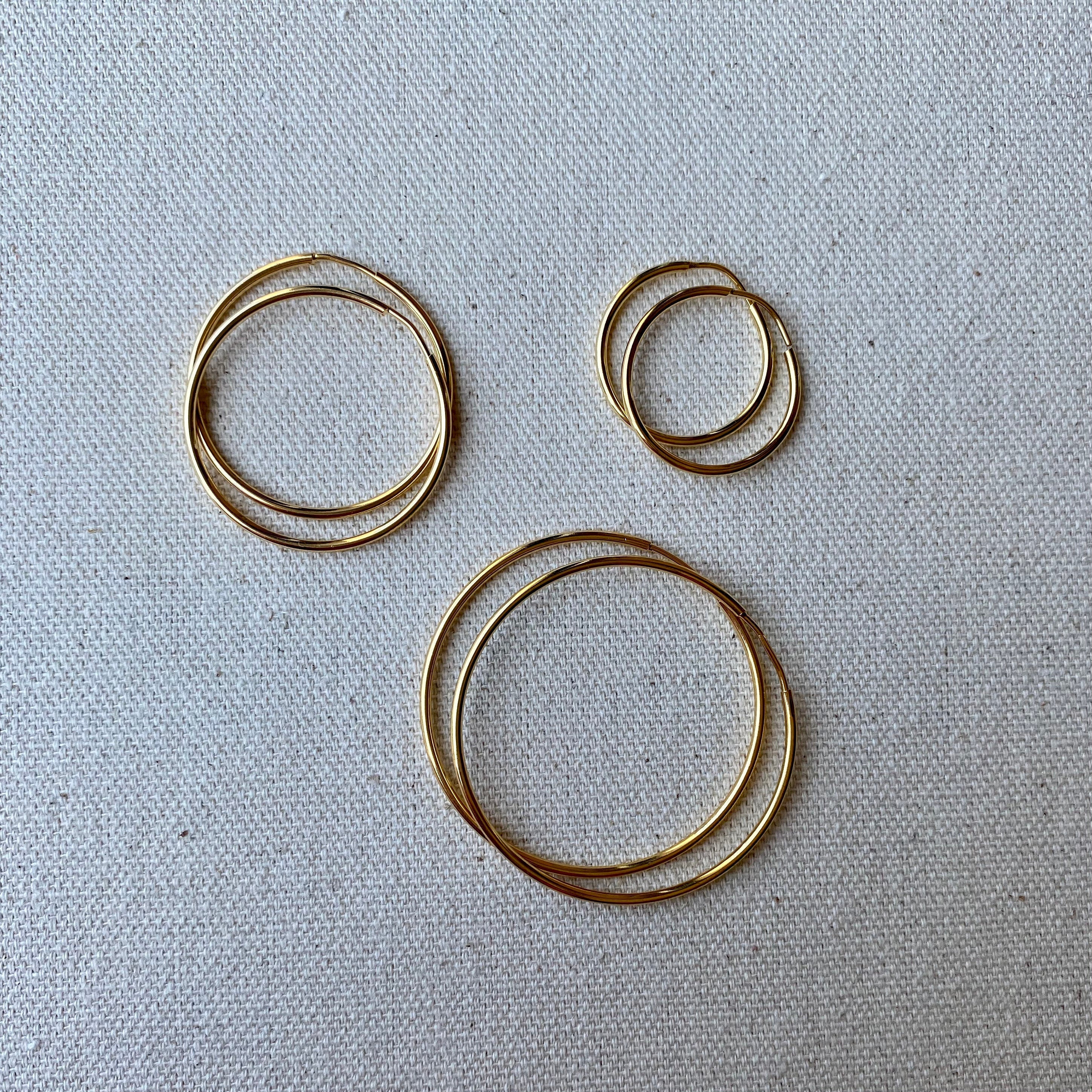 Gold Hoop Earring, 14K Gold Filled Hoop Earring One Pair Hoop Earring Sizes  30mm 35mm 40mm 50mm 60mm 70mm Every Day Hoop Earring Lightweight - DLUXCA
