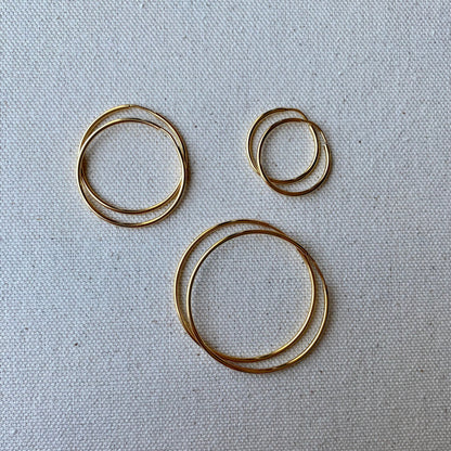 GoldFi 18k Gold Filled Endless Hoop Earrings 20mm, 30mm, 40mm, 50mm, 60mm 70mm