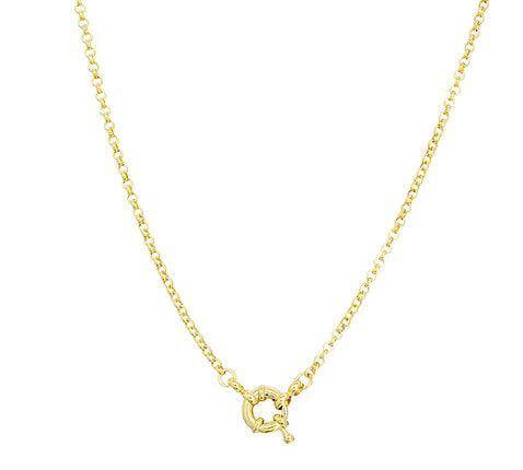 GoldFi 18k Gold Filled Front Clasp Rolo Chain Necklace