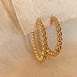 GoldFi 18k Gold Filled Gradient Beaded C Hoop Earrings