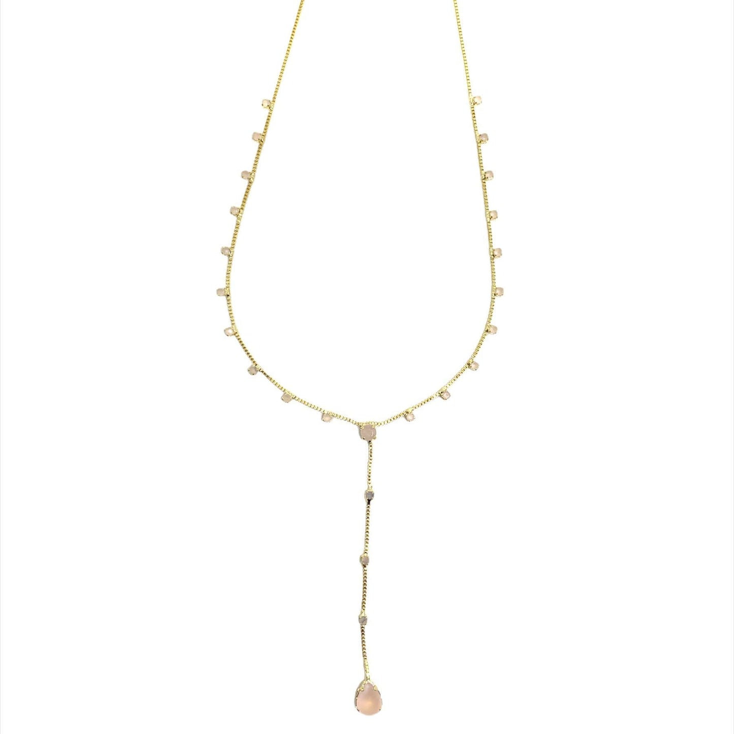 GoldFi 18k Gold Filled Handmade Teardrop Cubic Zirconia Necklace