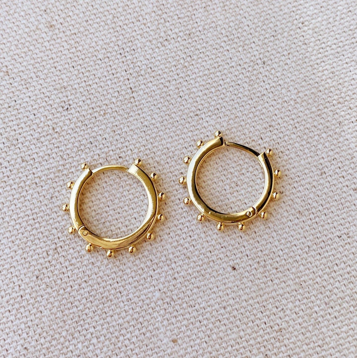 GoldFi 18k Gold Filled Hoop Earrings With Ball Around For Wholesale and Jewelry Supplies