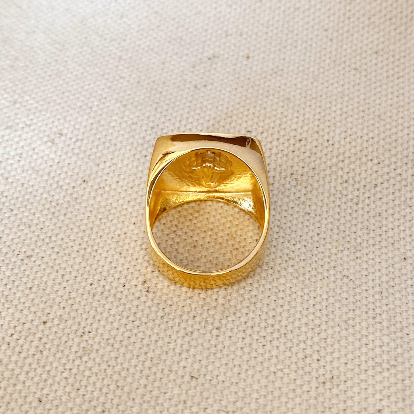 GoldFi 18k Gold Filled Lioness Signet Ring