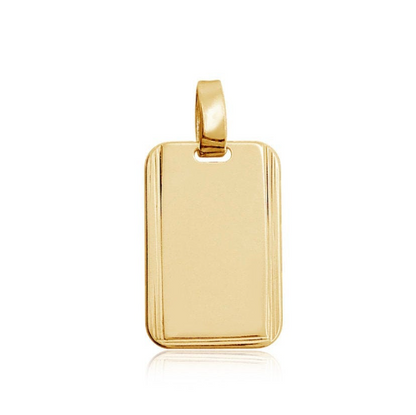 GoldFi 18k Gold Filled Luxury Plate Rectangle Pendant Unisex