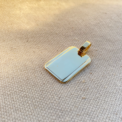 GoldFi 18k Gold Filled Luxury Plate Rectangle Pendant Unisex