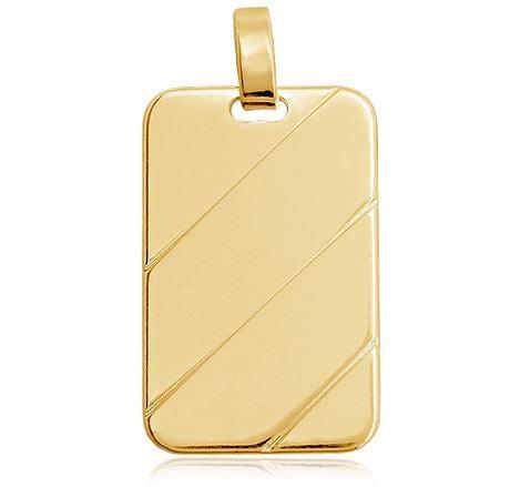 GoldFi 18k Gold Filled Luxury Tag Plate Rectangle Pendant Unisex