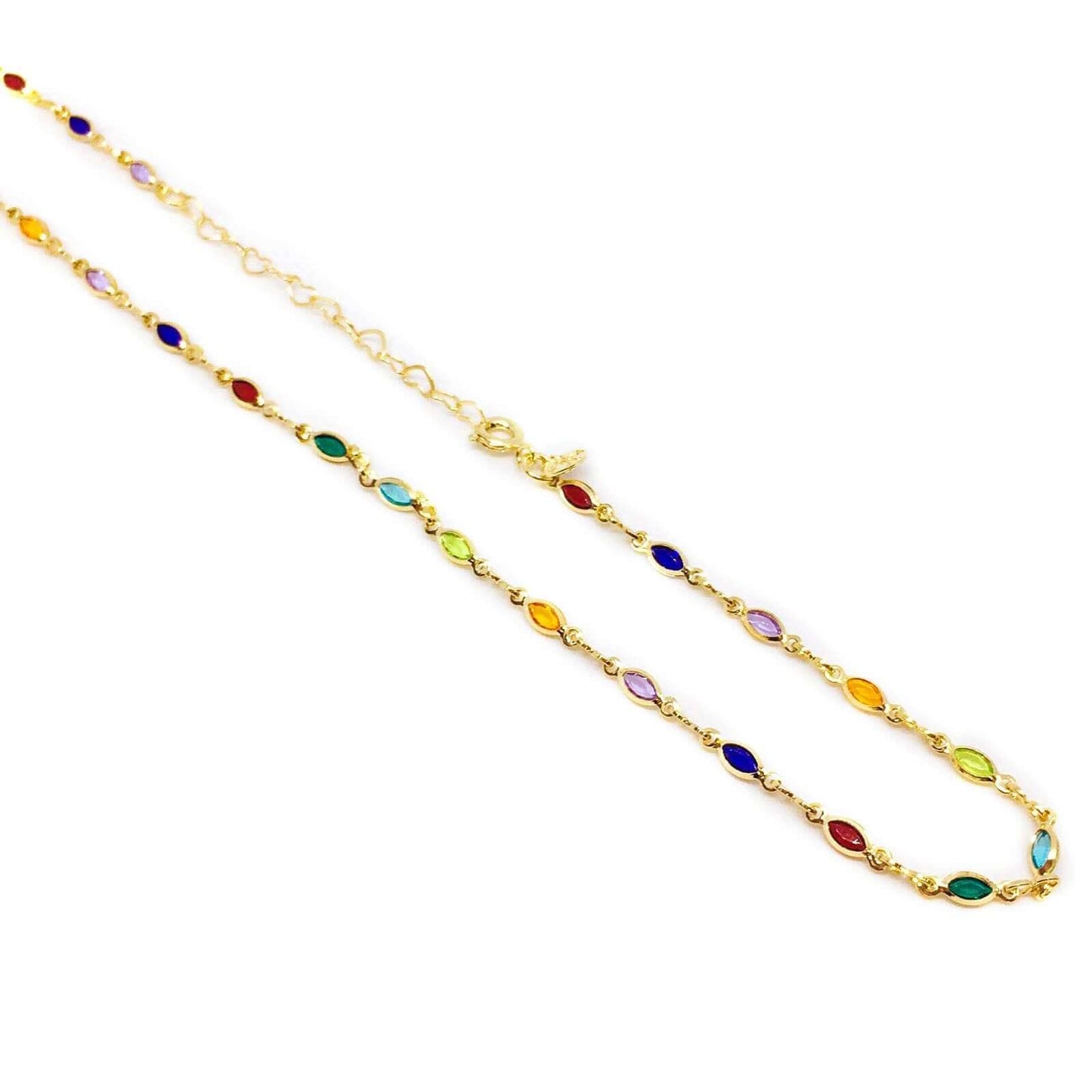 GoldFi 18k Gold Filled Multicolor Flower Pendant and Necklace
