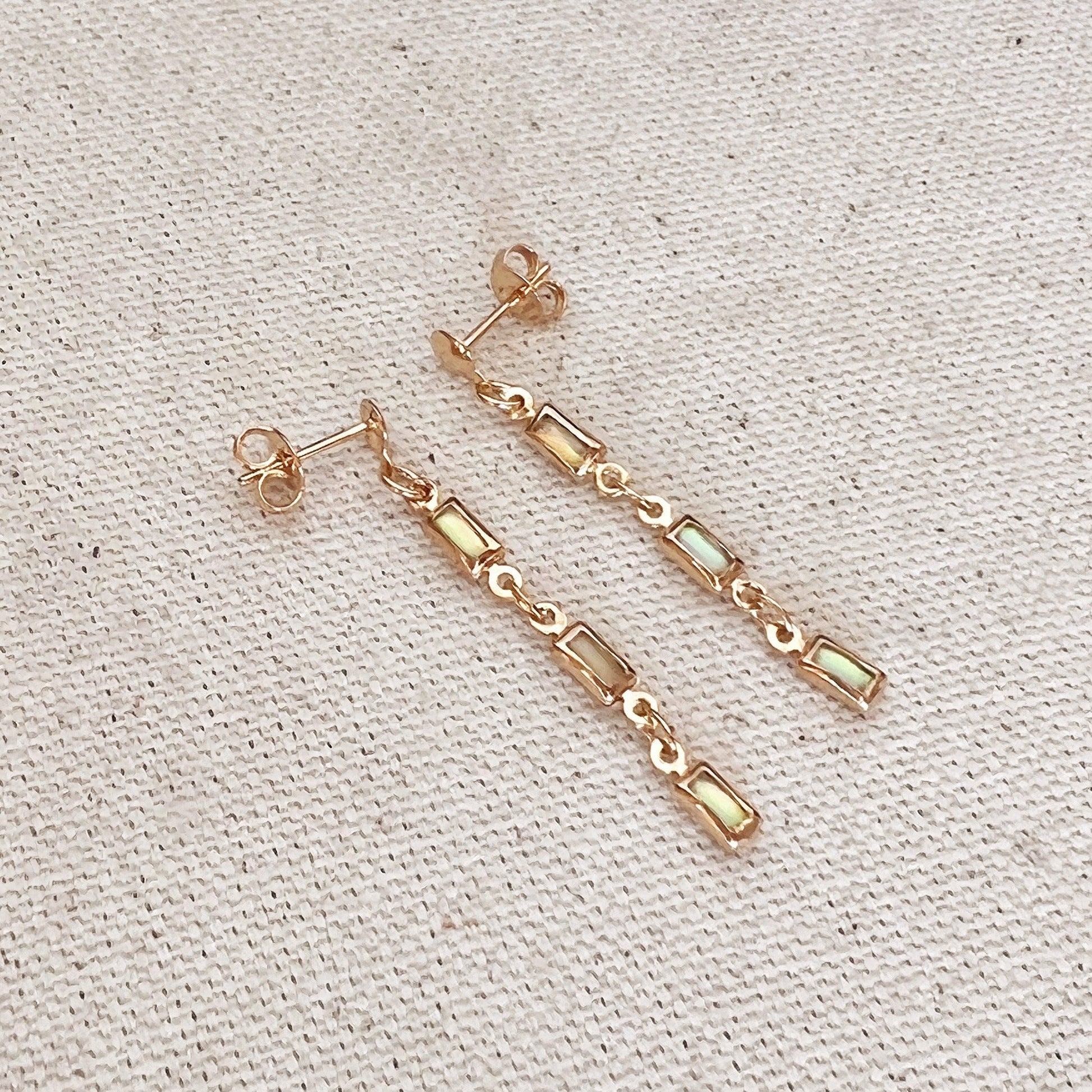 GoldFi 18k Gold Filled Opal Drop Earrings