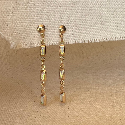 GoldFi 18k Gold Filled Opal Drop Earrings