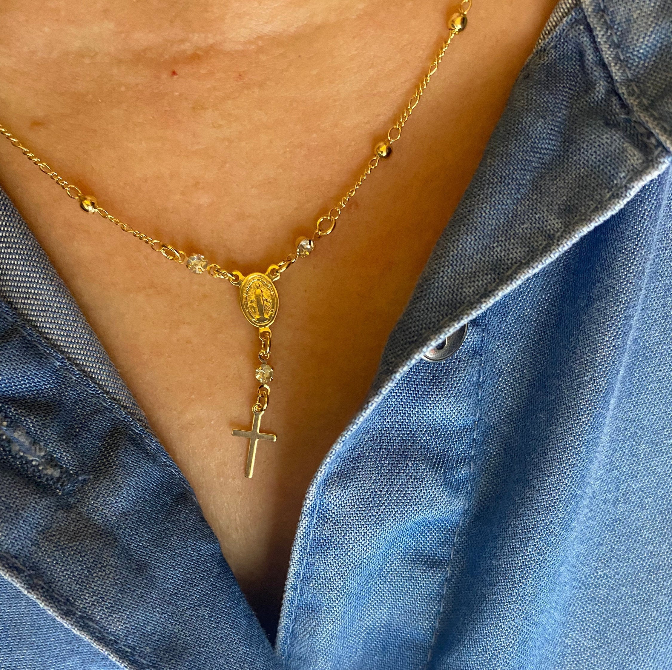 9ct Yellow Gold Rosary Necklace | SayersLondon.com