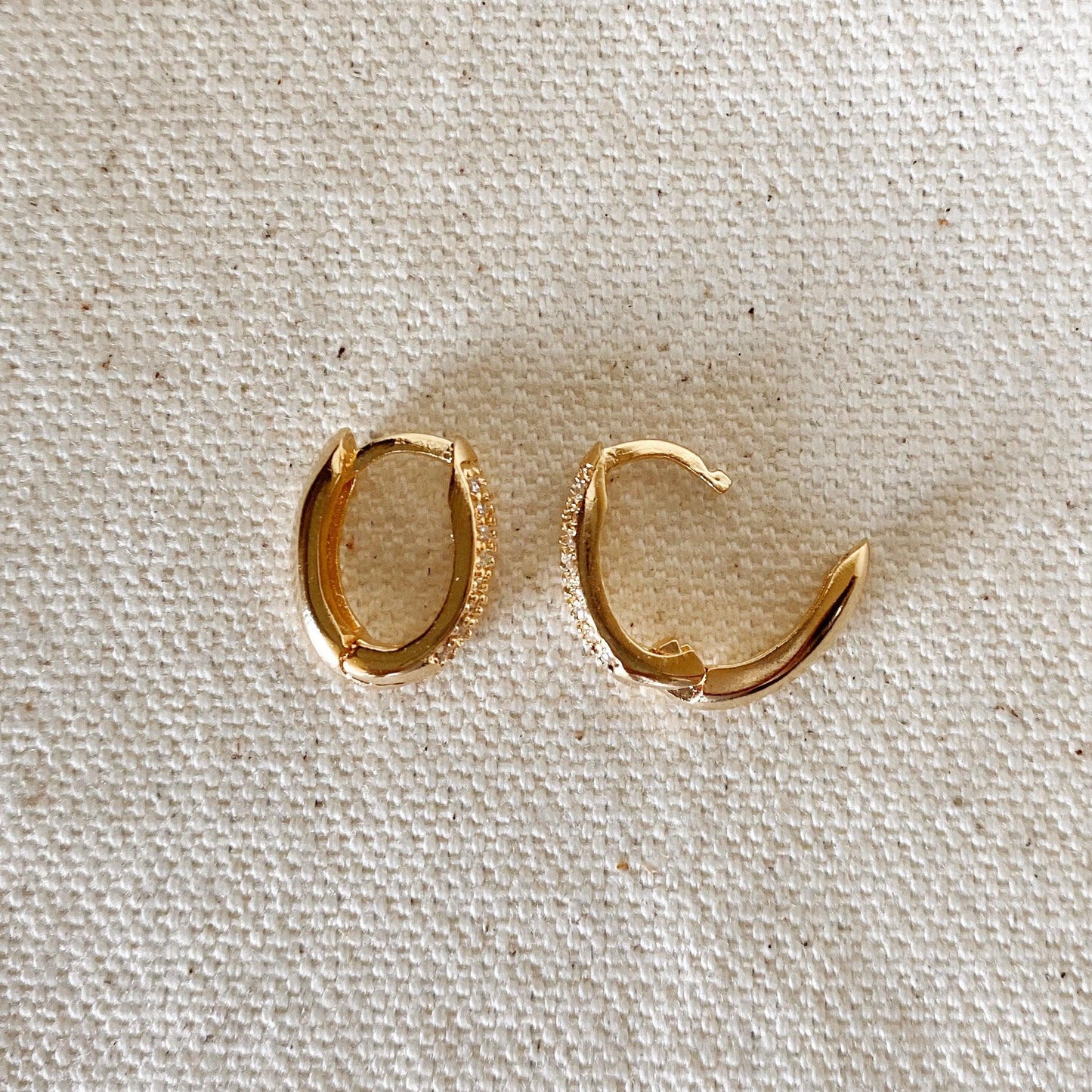 GoldFi 18k Gold Filled Oval Clicker Hoop Earrings