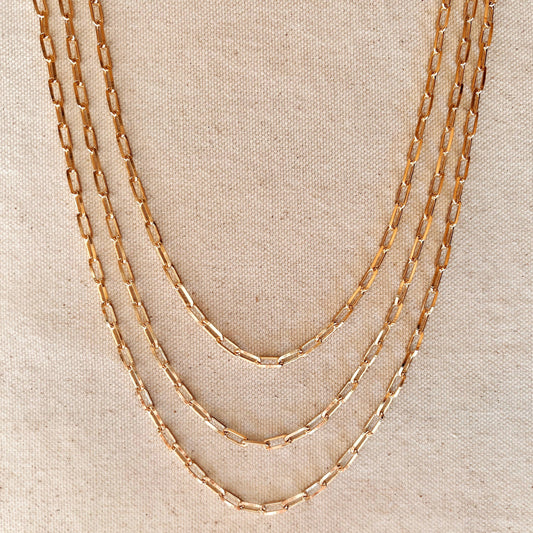 GoldFi 18k Gold Filled Paperclip Link Chain