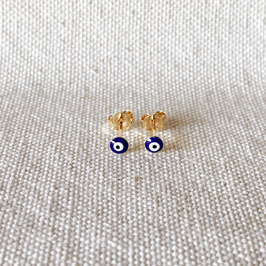 GoldFi 18k Gold Filled Petite Evil Eye Stud Earrings